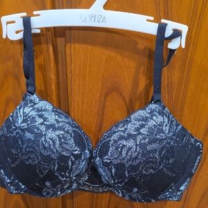 La SENZA Black and Silver Lace Bra